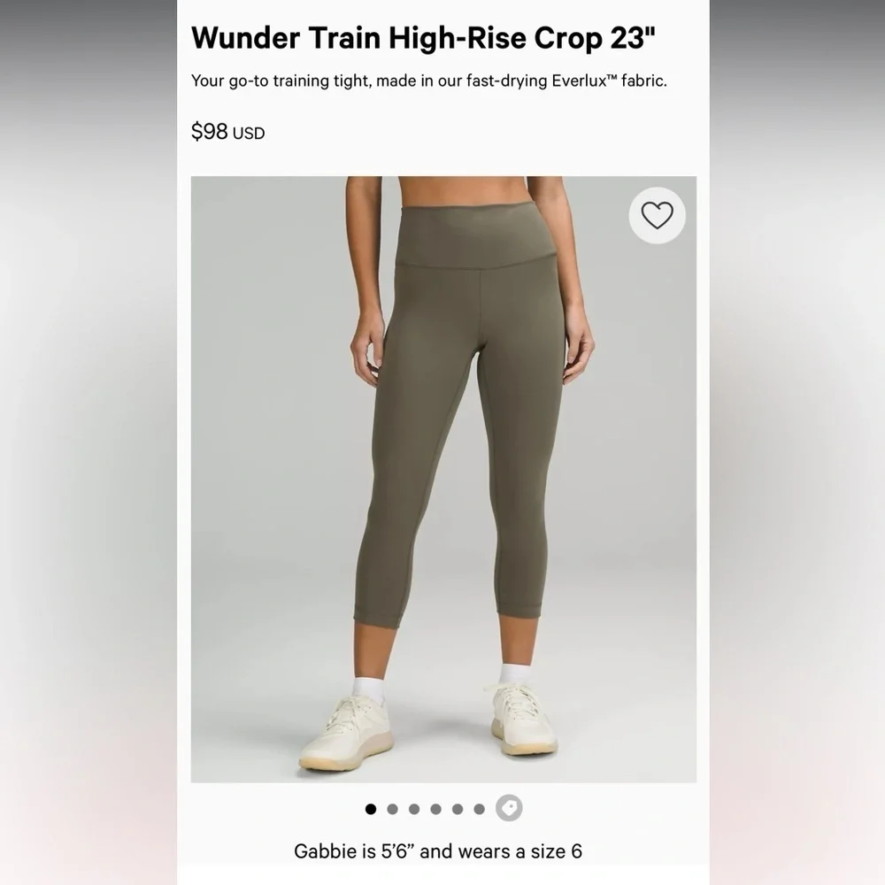 Lululemon Wunder Train High-Rise Crop 23